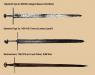 Das Linzer Schwert, ganz unten, im Vergleich zu anderen Funden. (Foto: Montage von Florian Machl / Huscarl)